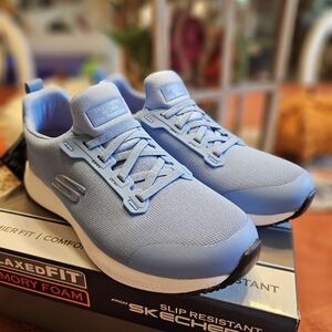 NWT Skechers "Emma" Light Blue Sneakers With Slip Resistant Sole Size 7.5